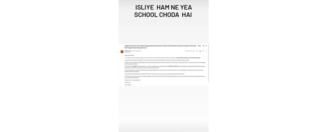 Class 10 students harassment